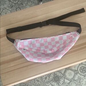 Pink and White Checkered Belt/Crossbody Bag